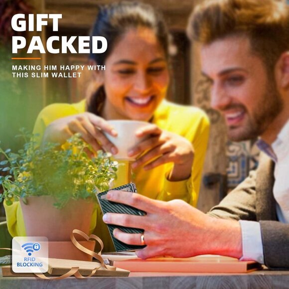 Men Wallet Gift Boxed,Slim Front Pocket Wallet Money Clip - Picture 9 of 9